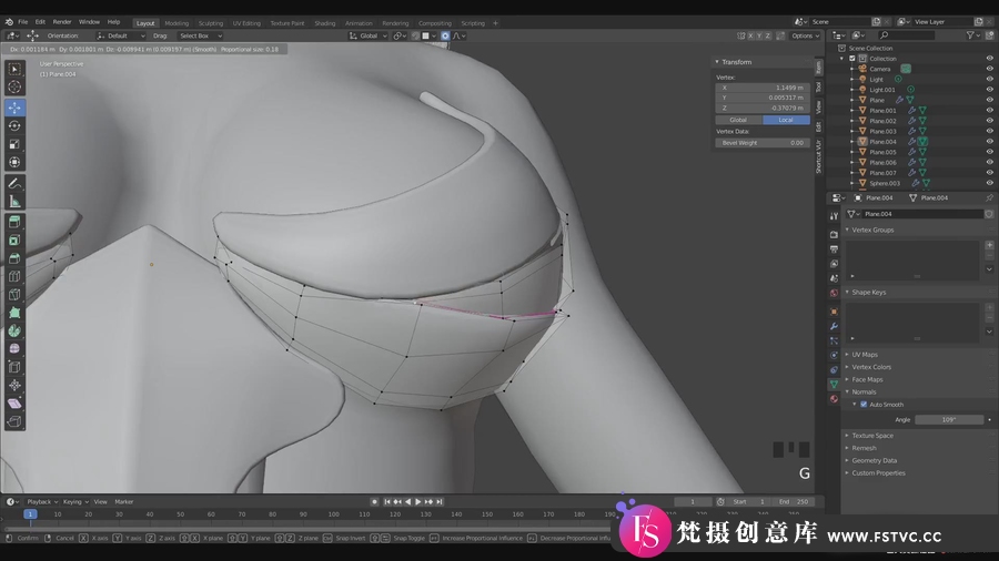 图片[2]-Blender骑士女性角色建模教程-整个步骤,包含模型工程文件-梵摄创意库