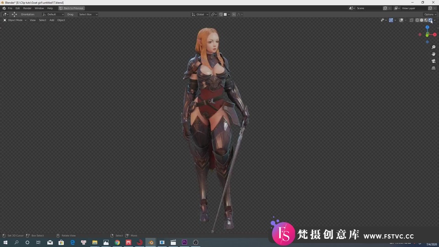 图片[5]-Blender骑士女性角色建模教程-整个步骤,包含模型工程文件-梵摄创意库