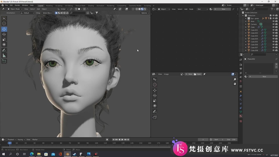 图片[3]-Blender中进行真实三维少女人物建模教程到Cycles渲染教程-梵摄创意库