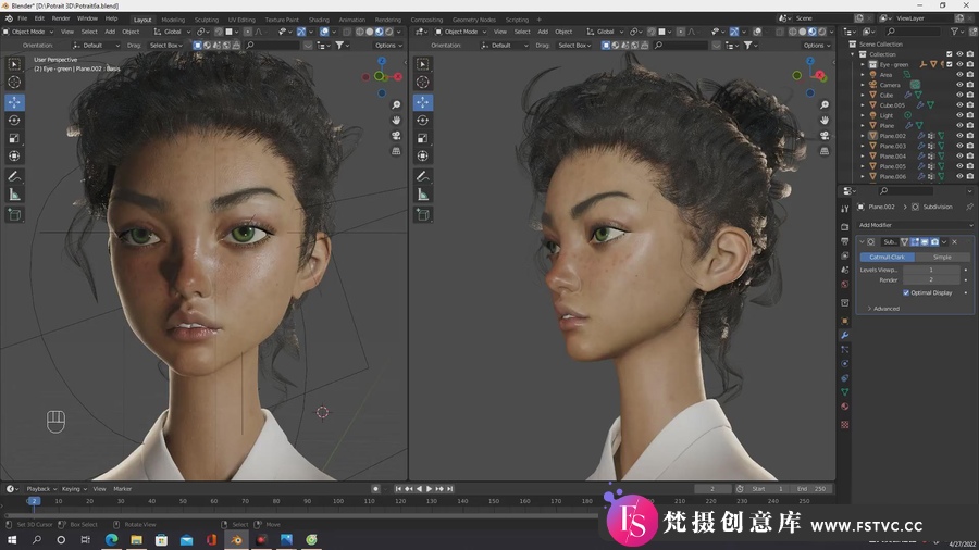 图片[5]-Blender中进行真实三维少女人物建模教程到Cycles渲染教程-梵摄创意库