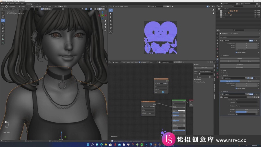 图片[2]-Blender教程-三维卡通可爱女孩角色Blender建模全流程教程-梵摄创意库