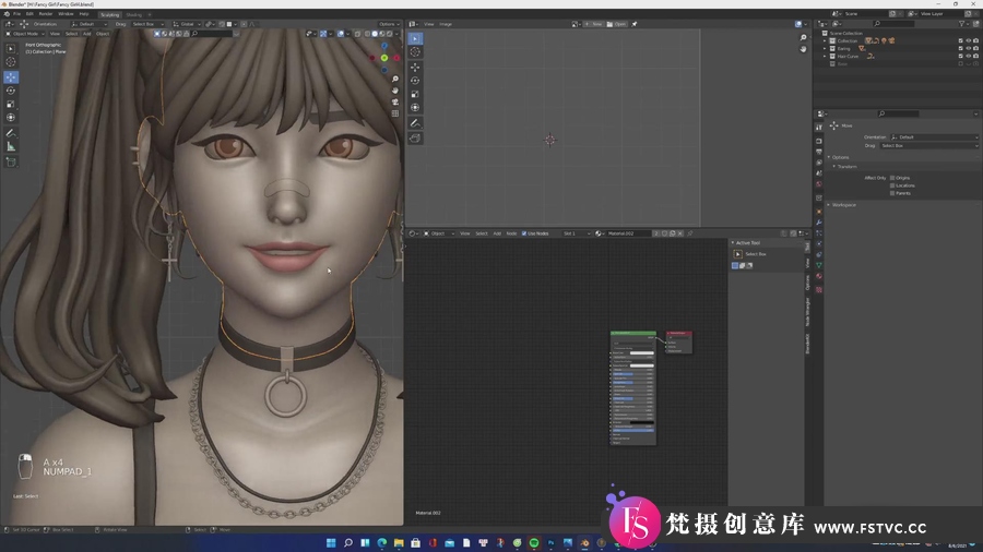 图片[5]-Blender教程-三维卡通可爱女孩角色Blender建模全流程教程-梵摄创意库