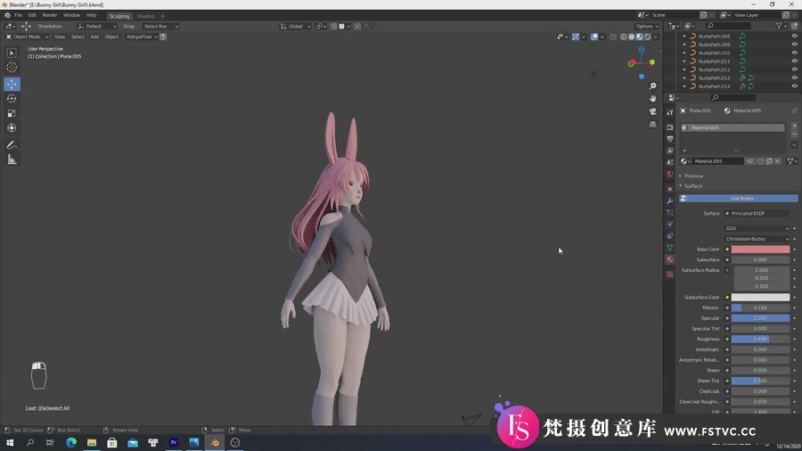 图片[3]-Blender教程-兔女郎角色造型Blender建模全流程教程-附工程文件-梵摄创意库