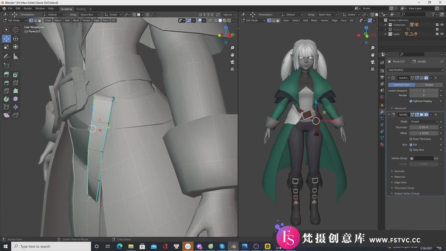 图片[3]-Blender三维卡通美少女角色建模全流程教程-模型工程文件-梵摄创意库