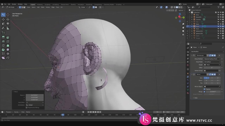 图片[4]-Blender逼真人物肖像面部骨骼肌肉解剖学建模教程-中英字幕-梵摄创意库