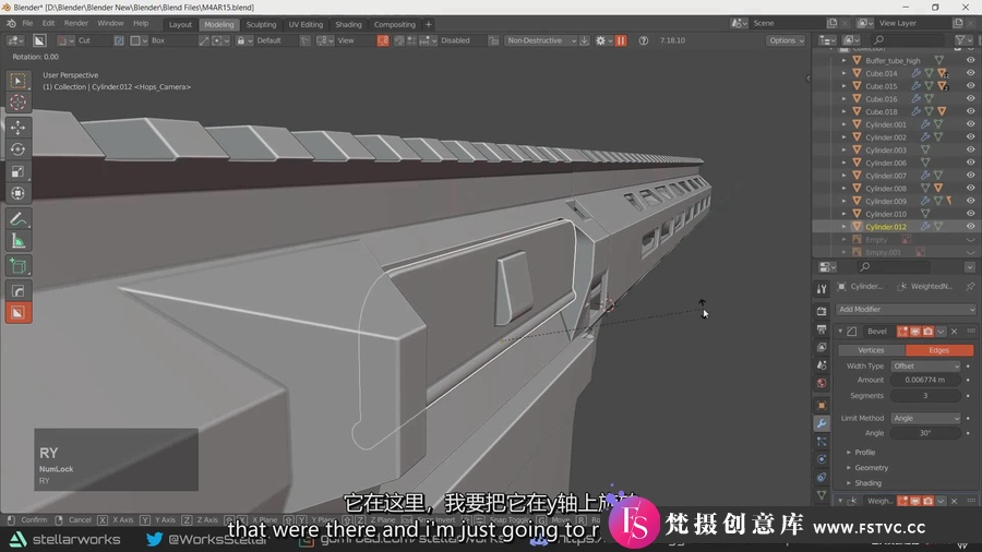 图片[2]-Blender 3D 步枪武器建模烘焙细节和纹理贴图全过程-中英字幕-梵摄创意库