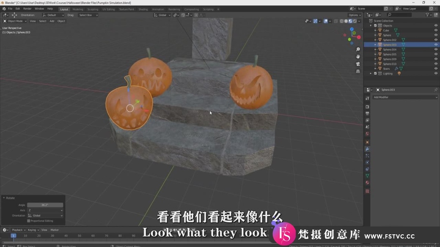 图片[3]-Blender制作万圣节场景液体烟火VFX特效实例视频教程-中英字幕-梵摄创意库