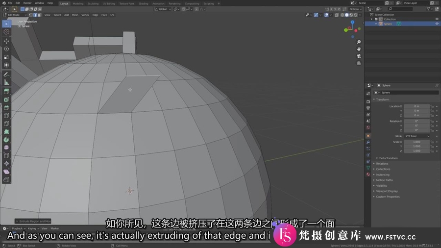 Blender 建模渲染贴图输出六小时入门基础视频教程-中英字幕