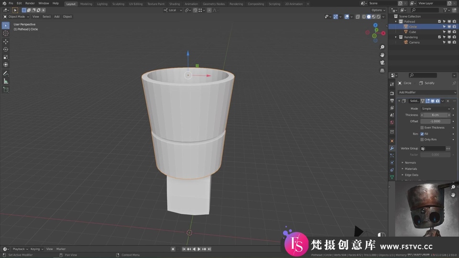 Blender机器人硬面建模及Painter贴图展UV教程-中英字幕