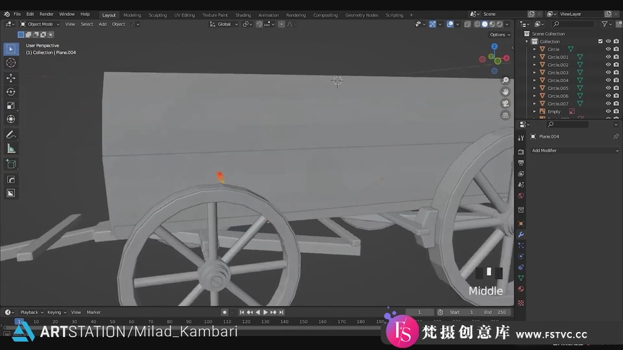 Blender+3DS MAX+ZBrush马车建模贴图渲染教程-视频无语音