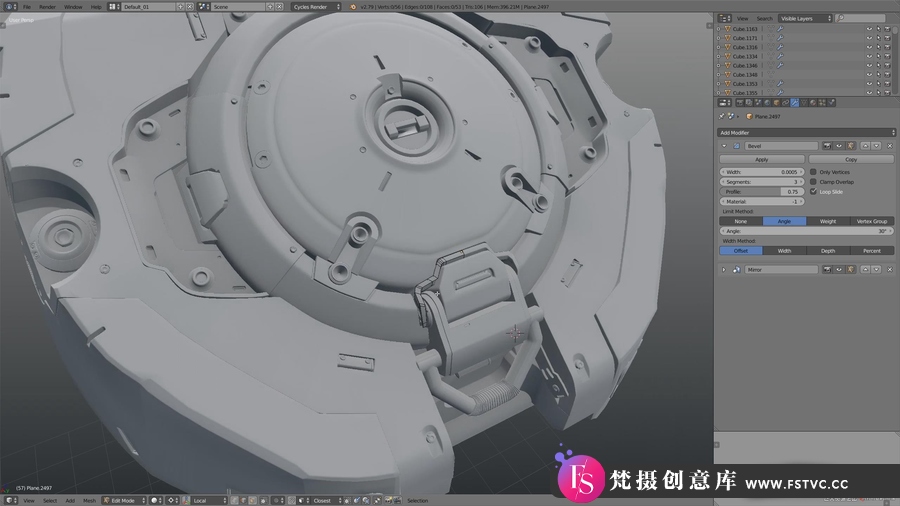 图片[6]-Blender2.79 金属硬表面建模纹理贴图渲染教程-人工翻译字幕-梵摄创意库