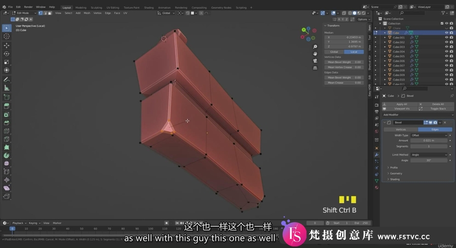 图片[3]-Blender小型城堡游戏资产多边形建模制作视频教程-中英字幕-梵摄创意库