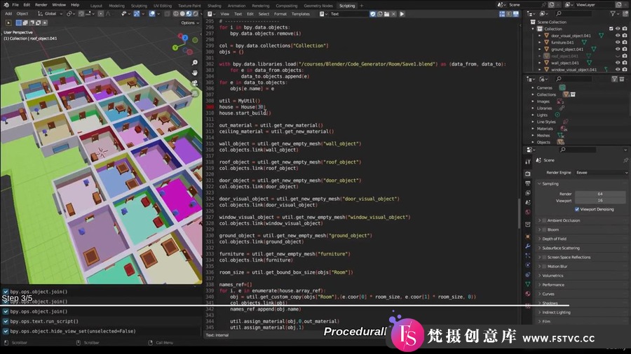 图片[2]-Blender 和 Python 复杂房间场景自动化建模视频教程-中英字幕-梵摄创意库
