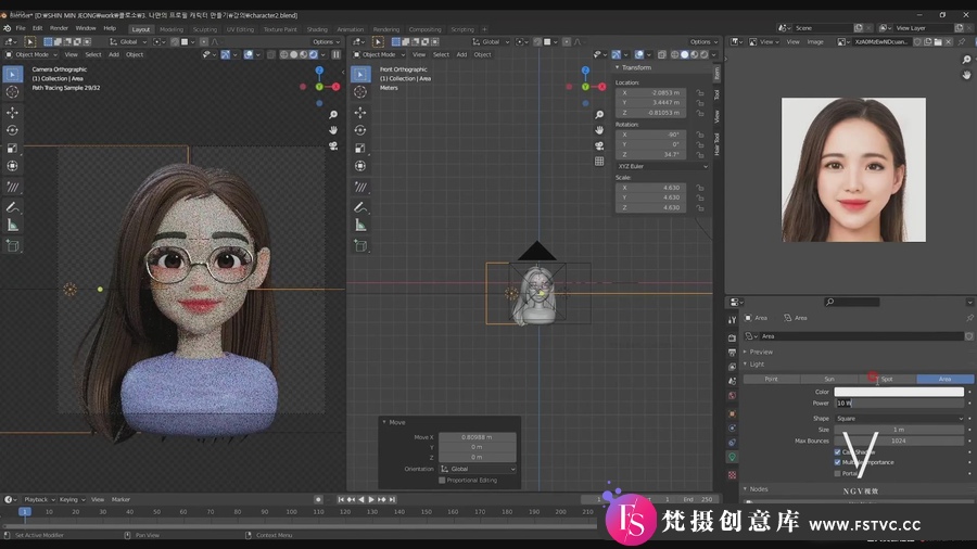 图片[3]-使用Blender进行有趣的3D卡通人物角色建模教程-人工翻译字幕-梵摄创意库