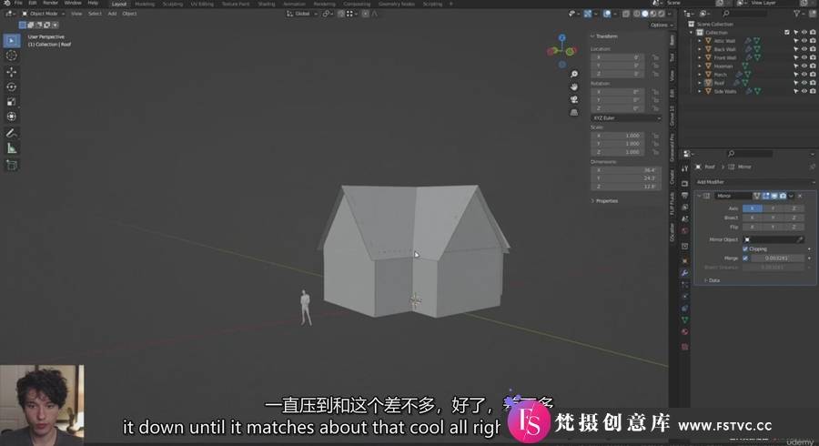 Blender 3A级游戏3D环境动画场景完整制作视频教程-中英字幕-梵摄创意库