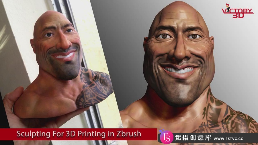 在ZBRUSH中3D打印建模雕刻漫画人物面部解剖学教程-中英字幕-梵摄创意库