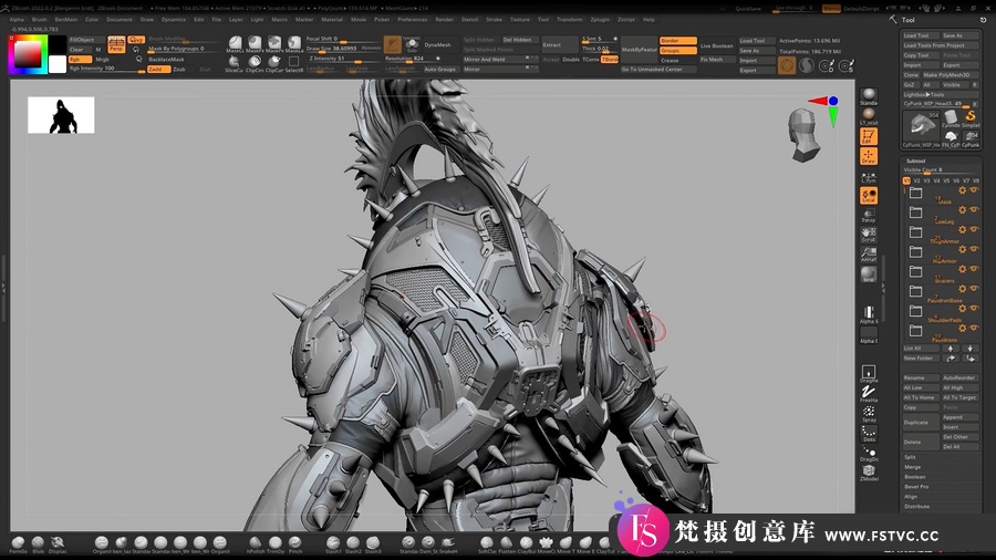 图片[4]-Blender+ZBrush三维角色雕刻建模及Painter贴图视频教程-中英字幕-梵摄创意库