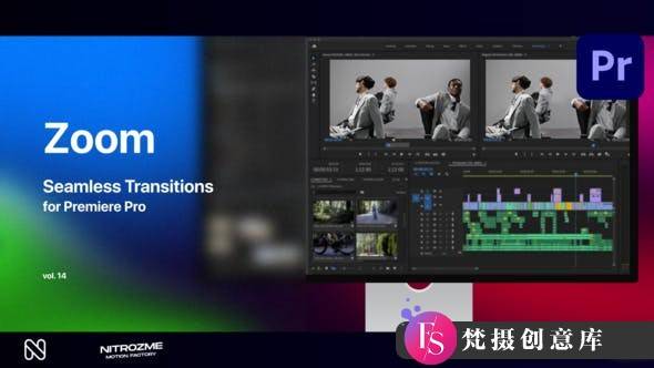 Premiere Pro的缩放无缝转场第14季 Zoom Seamless Transitions Vol. 14-梵摄创意库