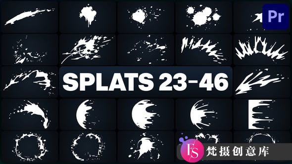 Premiere Pro手绘泼溅元素动画模版Splats Elements for Premiere Pro - 梵摄创意库-梵摄创意库