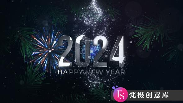 PR预设-粒子烟花新年倒计时片头 New Year Countdown 2024-梵摄创意库