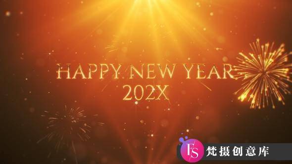 PR预设-新年文字祝福烟花片头 New Year Wishes-梵摄创意库
