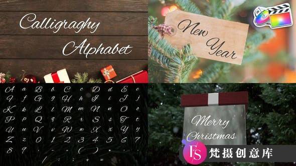 fcpx插件-圣诞动画字体模板Christmas Calligraphy Alphabet | FCPX-梵摄创意库