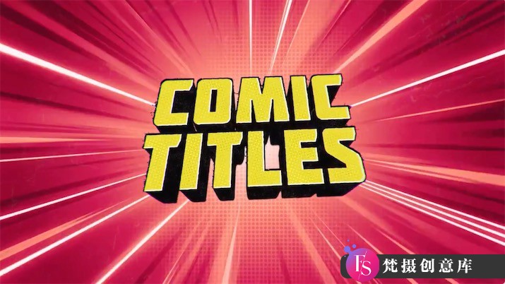 FCPX插件-漫画英雄标题和标志展示 Comic Titles+Logo Reveal 支持m1-梵摄创意库