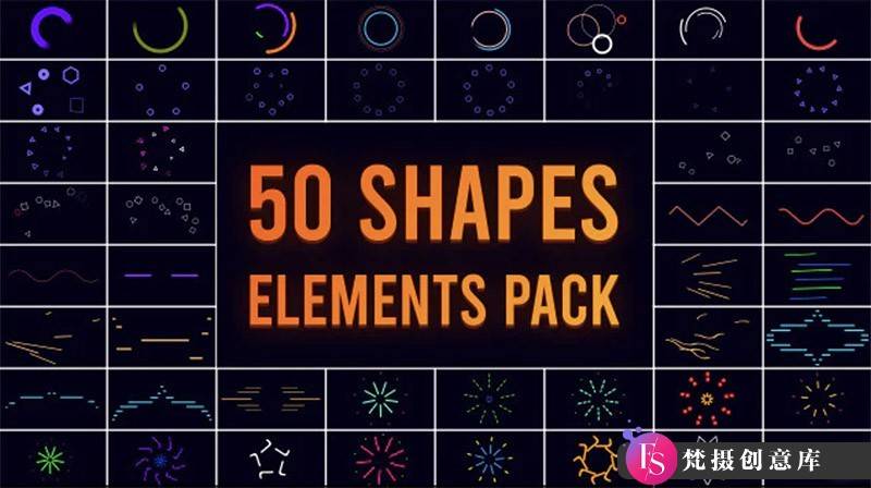 fcpx插件-50组手绘形状动画素材模板Shape BIG Pack-梵摄创意库
