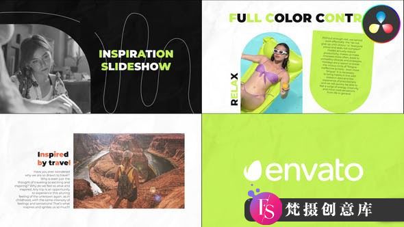 达芬奇幻灯片模板 Inspiration Slideshow for DaVinci Resolve-梵摄创意库