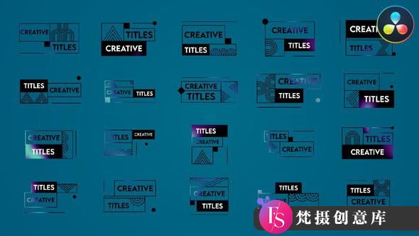 达芬奇现代文本标题模板 Creative Modern Titles for DaVinci Resolve