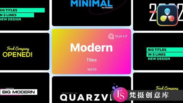 达芬奇现代标题模版 第03季 Big Modern Titles for DaVinci Resolve V03