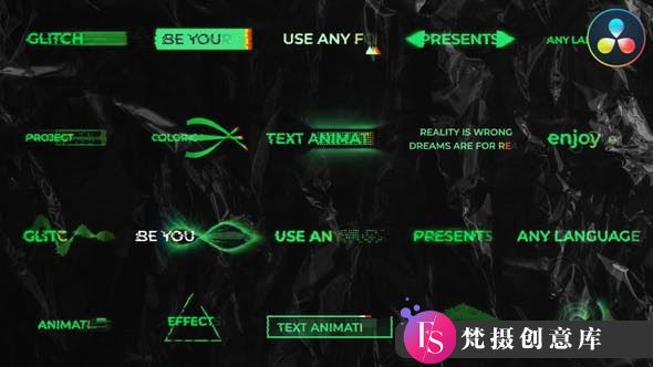 彩色故障标题达芬奇模版 Colorful Glitch Titles | DaVinci Resolve-梵摄创意库