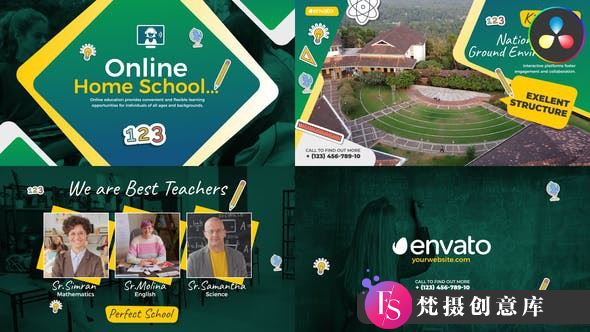 达芬奇在线网课学习模版 Online Home School for DaVinci Resolve-梵摄创意库