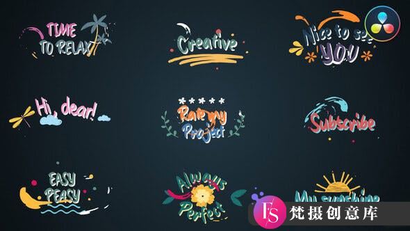 达芬奇歌词文字标题模版Colorful Lyric titles #2 [Davinci Resolve]