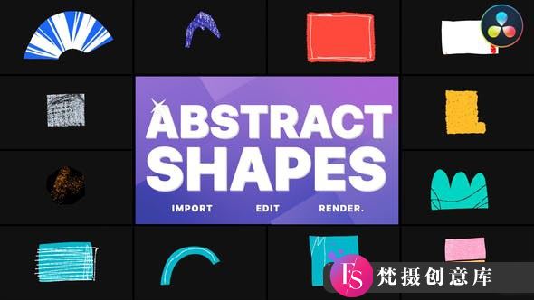 抽象形状动画达芬奇模版 Colorful Abstract Shapes Animations