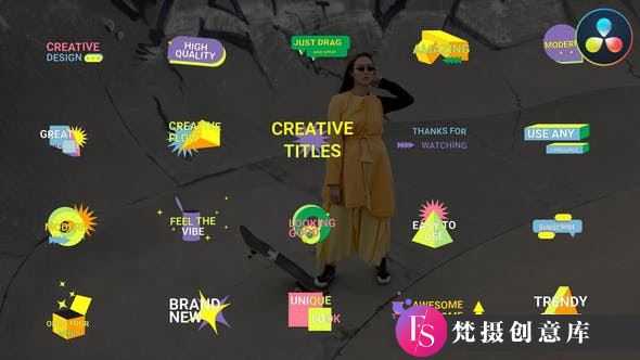 达芬奇创意文字标题模版 Creative Titles for DaVinci Resolve