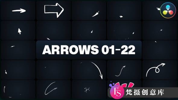 达芬奇手绘剪头图标动画模版 Arrows for DaVinci Resolve