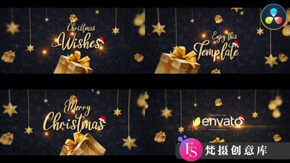 达芬奇圣诞祝福模版 Christmas Wishes for DaVinci Resolve-梵摄创意库