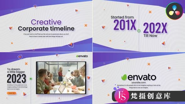 达芬奇企业时间表幻灯片 Timeline Slideshow for DaVinci Resolve-梵摄创意库