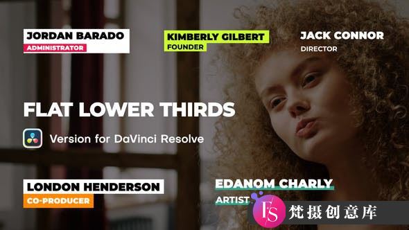 达芬奇下三分之一标题模版 Flat Lower Thirds | DaVinci Resolve
