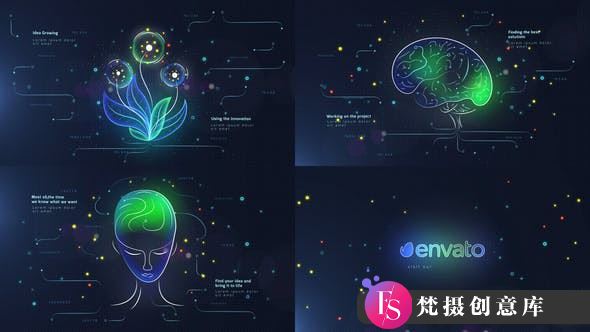 生物科技开场动画AE模板：智能科技元素展示-梵摄创意库