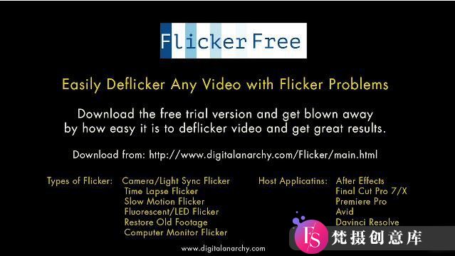 消除视频闪烁插件：Flicker Free v2.2.1 支持AE/PR/FCPX/达芬奇WIN+MAC - 梵摄创意库-梵摄创意库