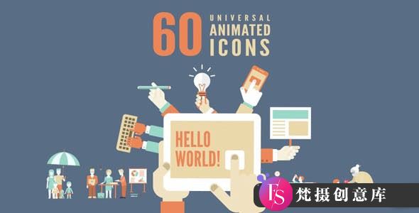 现代扁平化ICON动画模板- Animated Flat Icons Pack V2-梵摄创意库