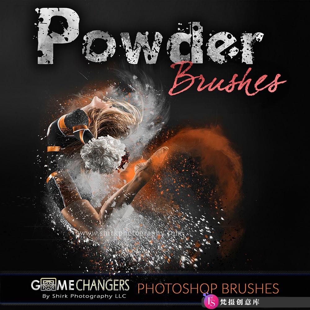 [特效创意笔刷][插件发布]粉末爆炸特效笔刷包+视频教程 Powder Photoshop Brush