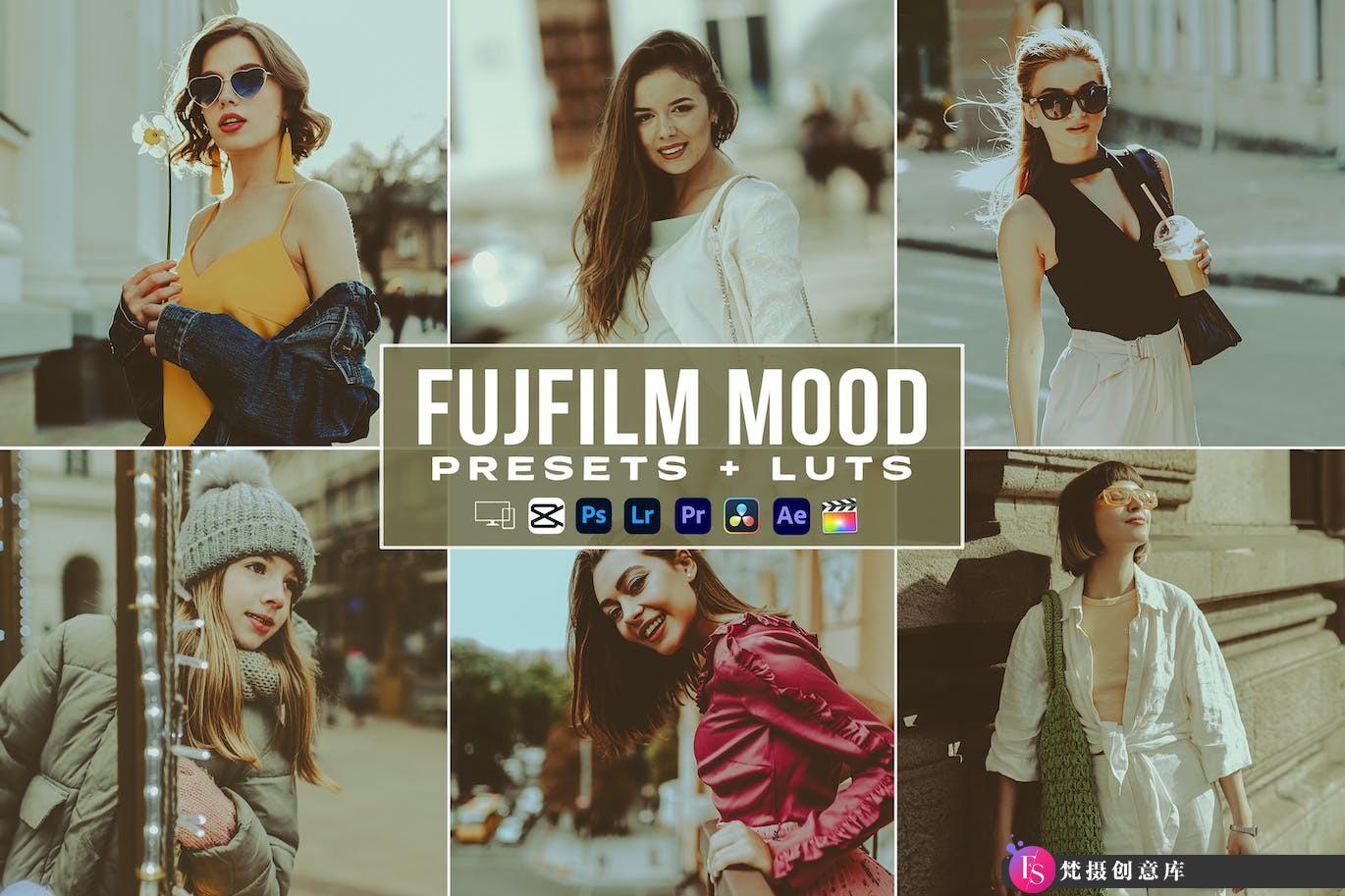 情绪电影胶片人像LUT预设及LR预设 Fujfilm Moody Presets And luts