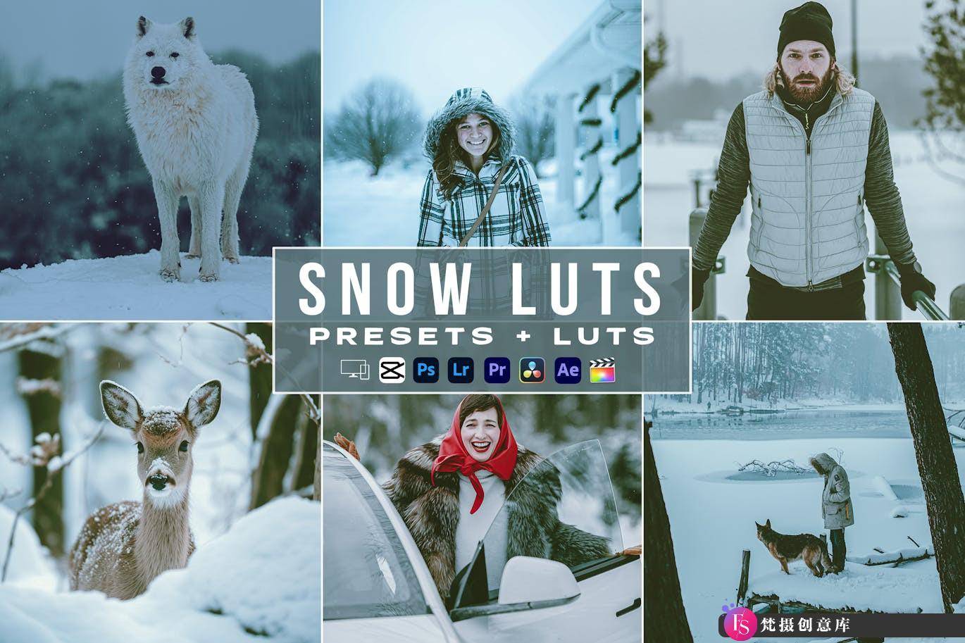 冬季电影调色LUT预设/Lr预设 Snow – Winter Presets And luts-梵摄创意库