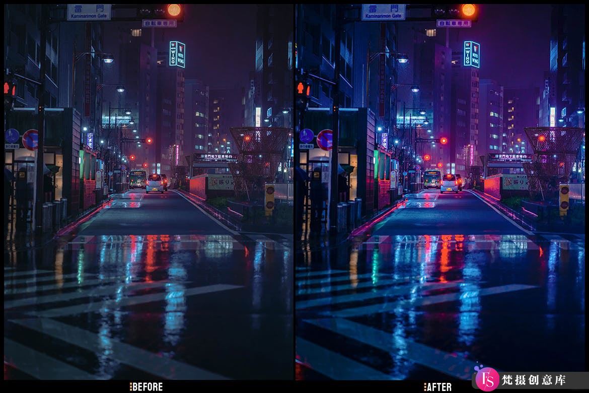 城市街道拍摄夜景风景调色LR预设 Night Street – LR预设