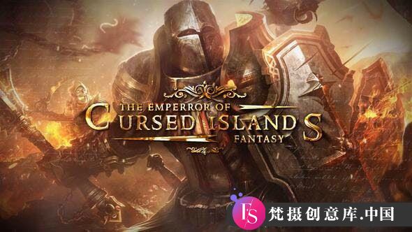 史诗粒子文字游戏电影片头AE模板-Cursed Islands – The Fantasy