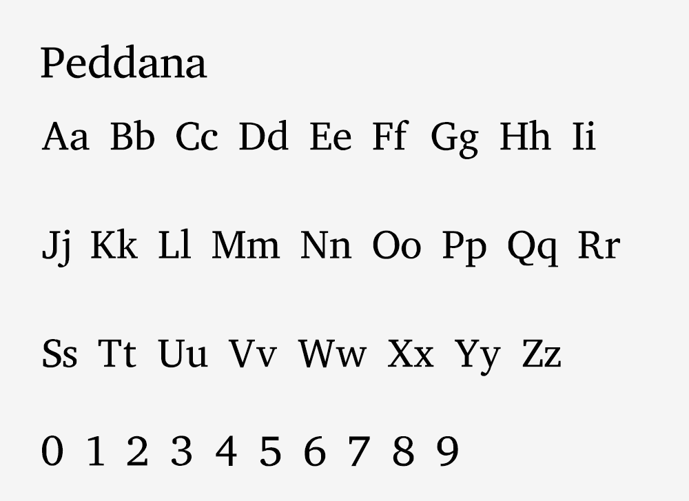 pedana 字体展示