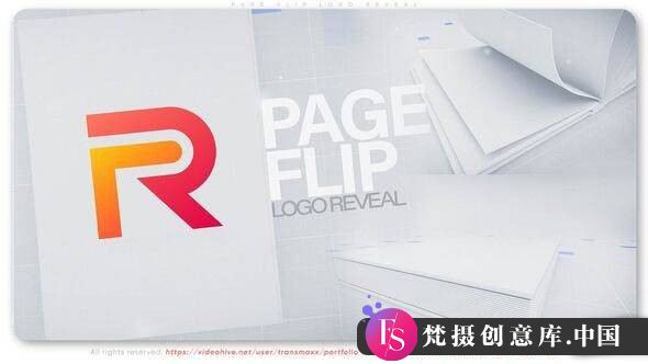 创意翻页LOGO展示动画AE模板，提升品牌视觉效果-梵摄创意库